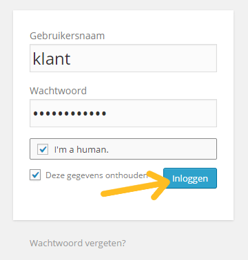 Inloggen op je WordPress website