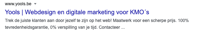 De SEO Title en SEO description komen overeen met de tekst die je ziet op Google. Optimaliseer deze teksten om je vindbaarheid in zoekmachines als Google te verbeteren.