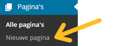 Voeg een nieuwe pagina toe aan je WordPress website.