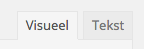 Switch de WordPress tekst editor op je pagina van visueel naar tekst.